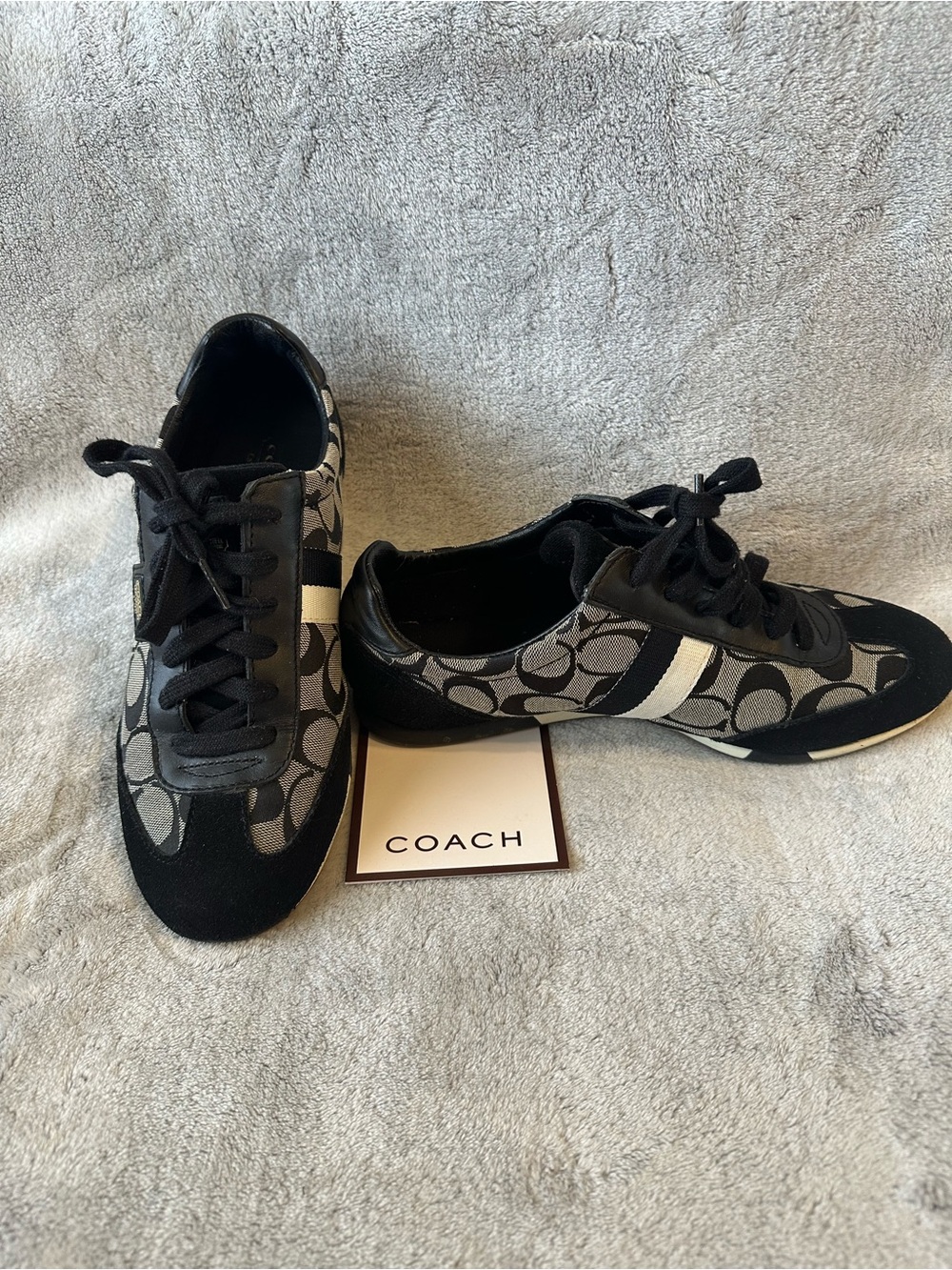 Coach Black and Gray Signature Logo Sneakers